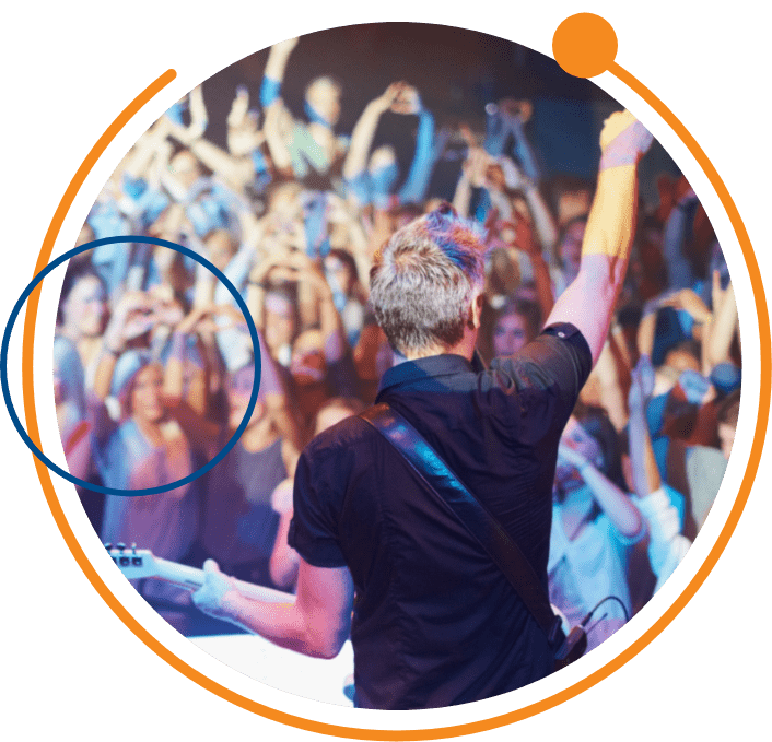an concert event manned by various employees